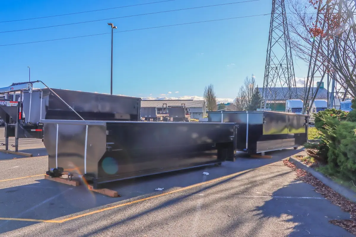 Roll-off dumpster ready for waste disposal at job site for Construction Dumpster Rental in Lancaster